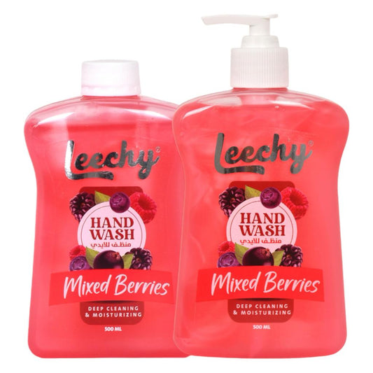 Leechy Hand Wash Mixed Berries Promo Pack 500ML